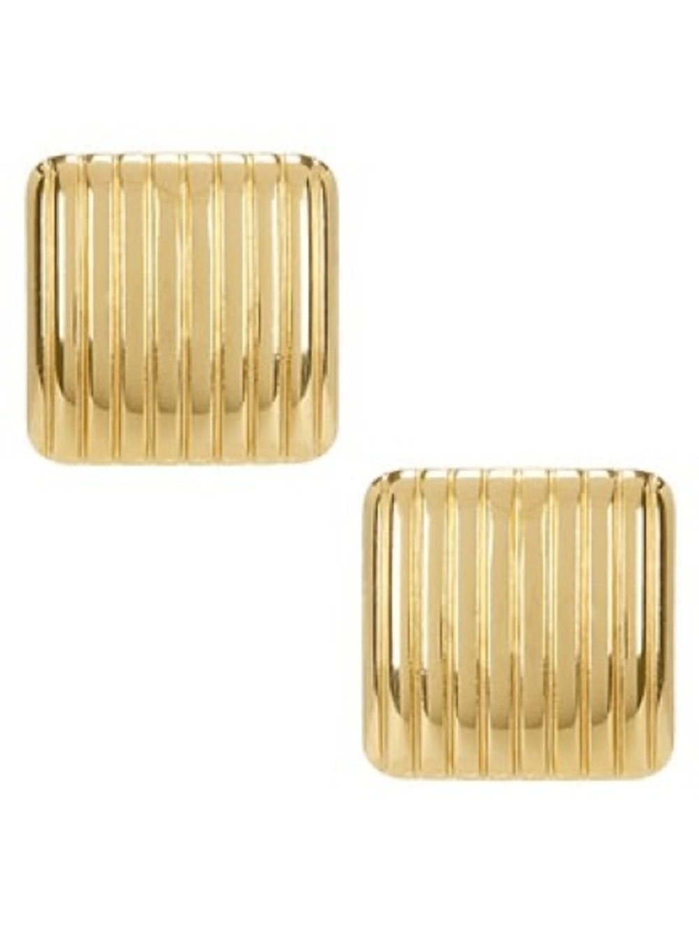 REVOLVE Gold Ribbed Earrings - Picture 2 of 8